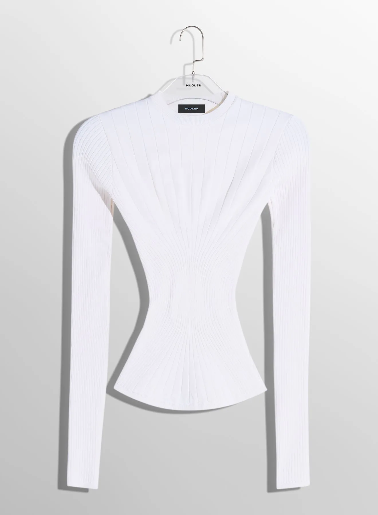 white sculpting knit top