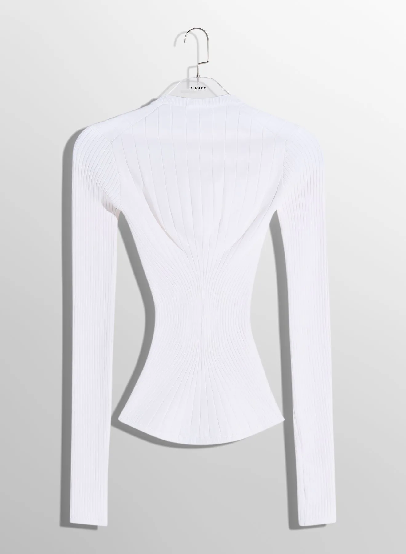 white sculpting knit top