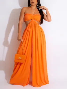 Wide Leg Hollow Out Jumpsuit