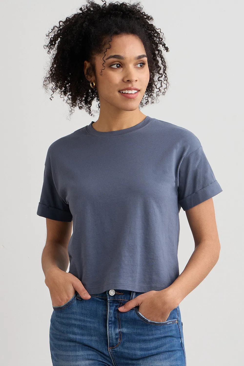 Women's Organic 100% Cotton Relaxed Crop T-shirt